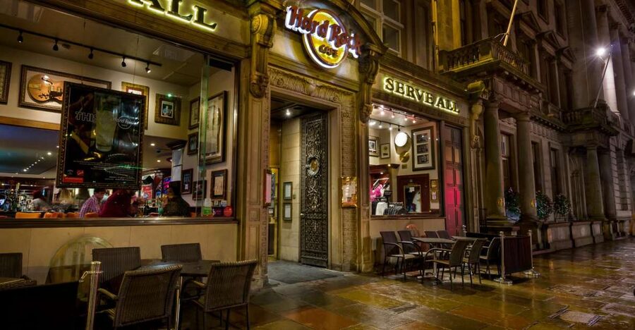 Edinburgh: Hard Rock Cafe with Set Menu for Lunch or Dinner - Looking at the memorabilia before dinner