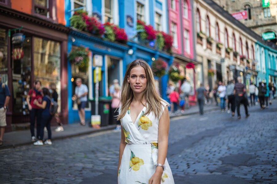 Edinburgh Old Town: Professional Photoshoot & Edited Photos - Meeting at Virgin Hotels Edinburgh on Victoria Street